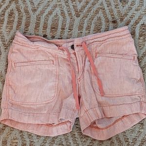 North Face Ladies Orange White Striped Shorts